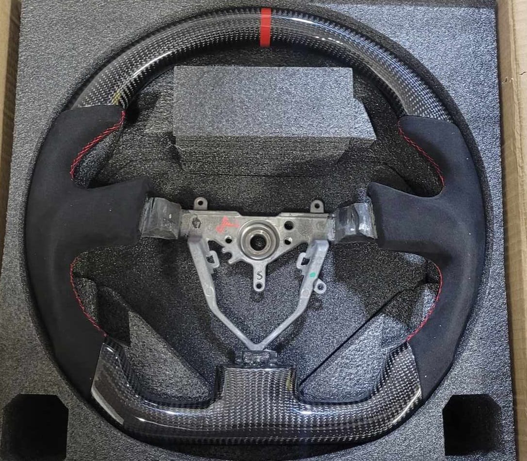Customer photo review of 2005-07 Subaru WRX STI Carbon Fiber Steering Wheel