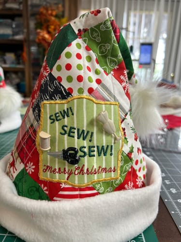 Customer photo review of The Snowbound Quilted Santa Hat Sewing Pattern | Digital PDF Pattern
