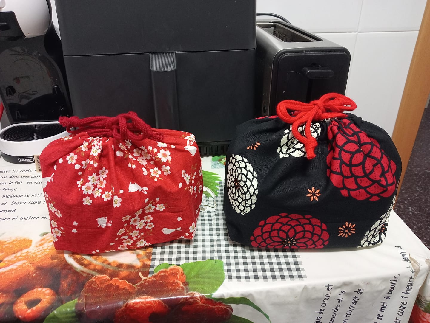 Customer photo review of Sakura Rabbit Bento Bag | Red