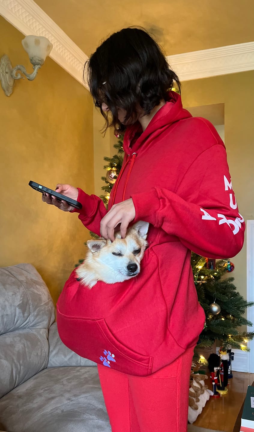 Customer photo review of Muskoka Pooch Adult Pet Hoodie