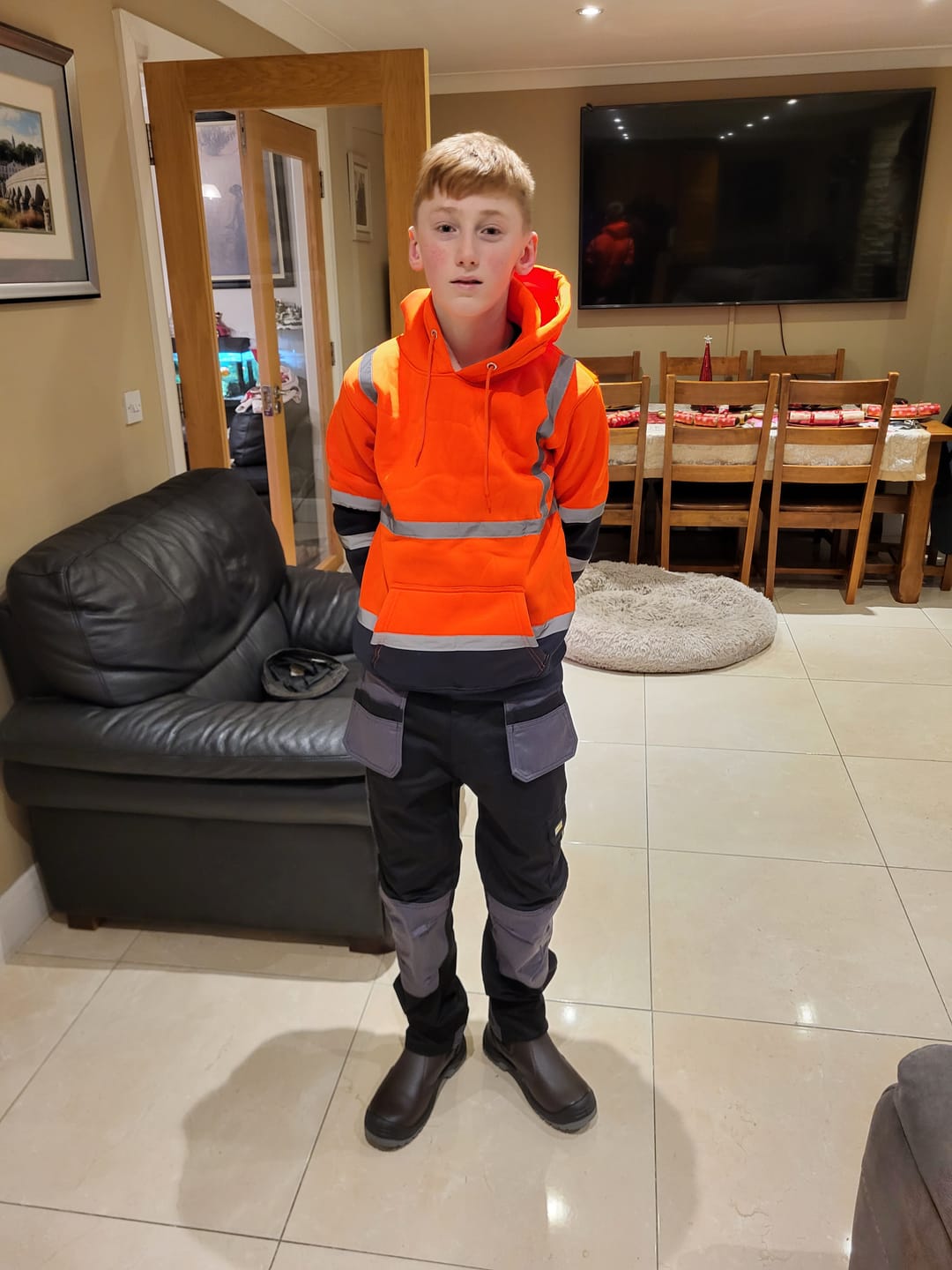 Customer photo review of Kerosene Pro Work Junior Trouser Black/Grey