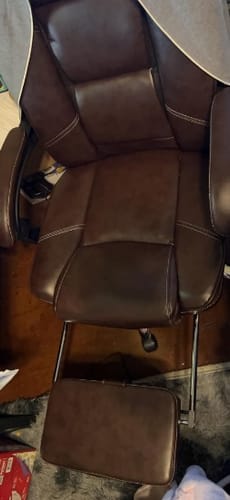 Customer photo review of Ergonomic Adjustable Height Massage and Heated Executive Office Chair Brown