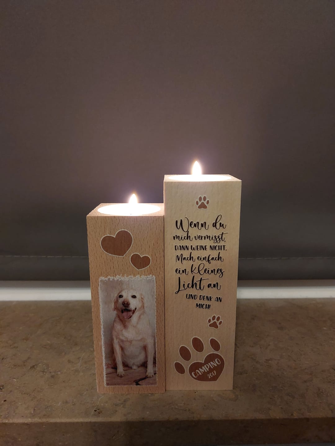Customer photo review of Wenn du mich vermisst - Individueller Teelichthalter