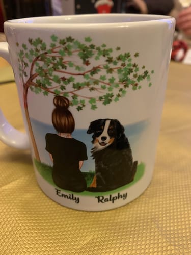 Customer photo review of Girl & Dogs - Life is better with a dog Personalised Mug