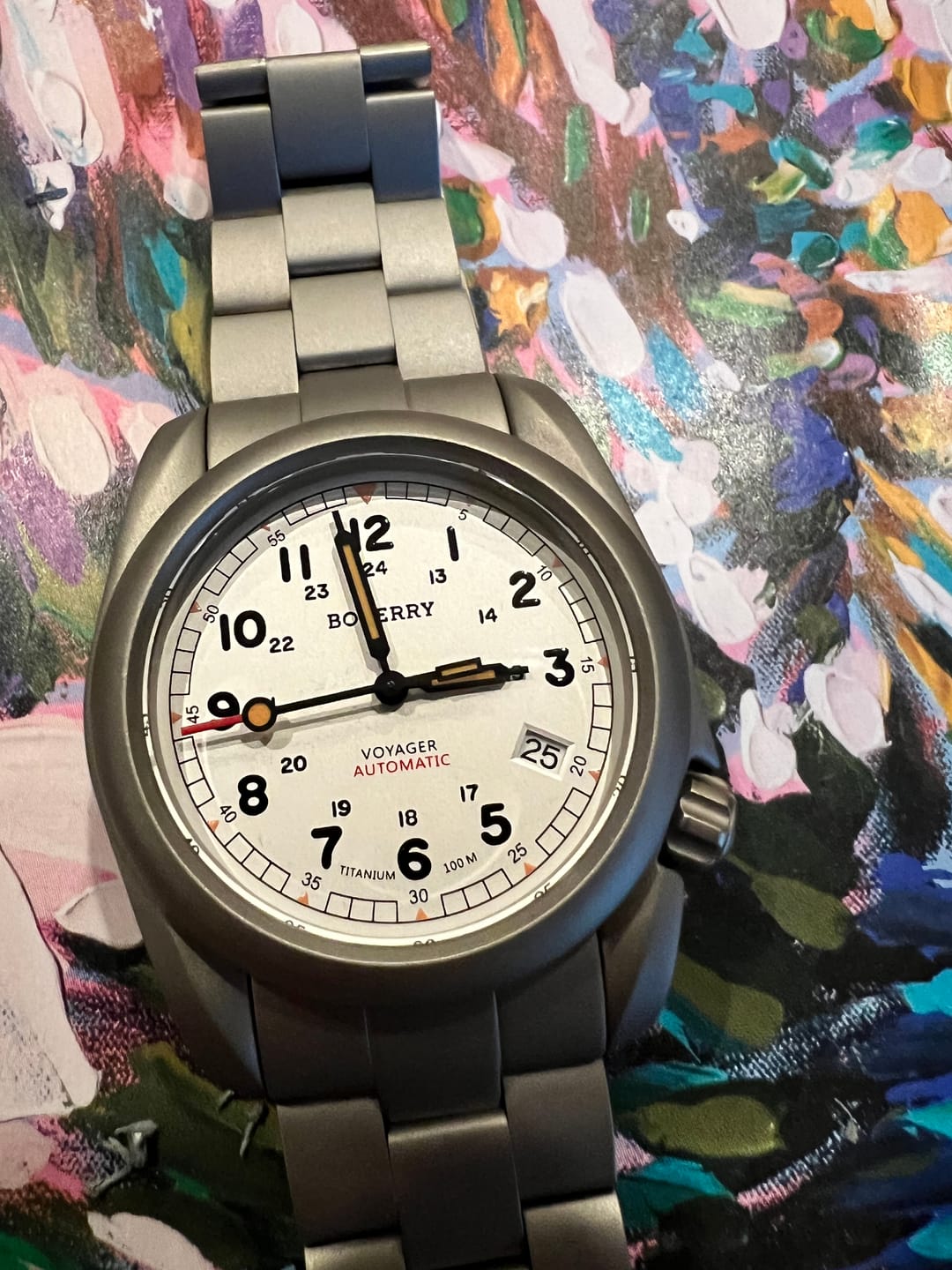 Customer photo review of VOYAGER - 100M Waterproof Titanium Automatic Field Watch | White-bracelet