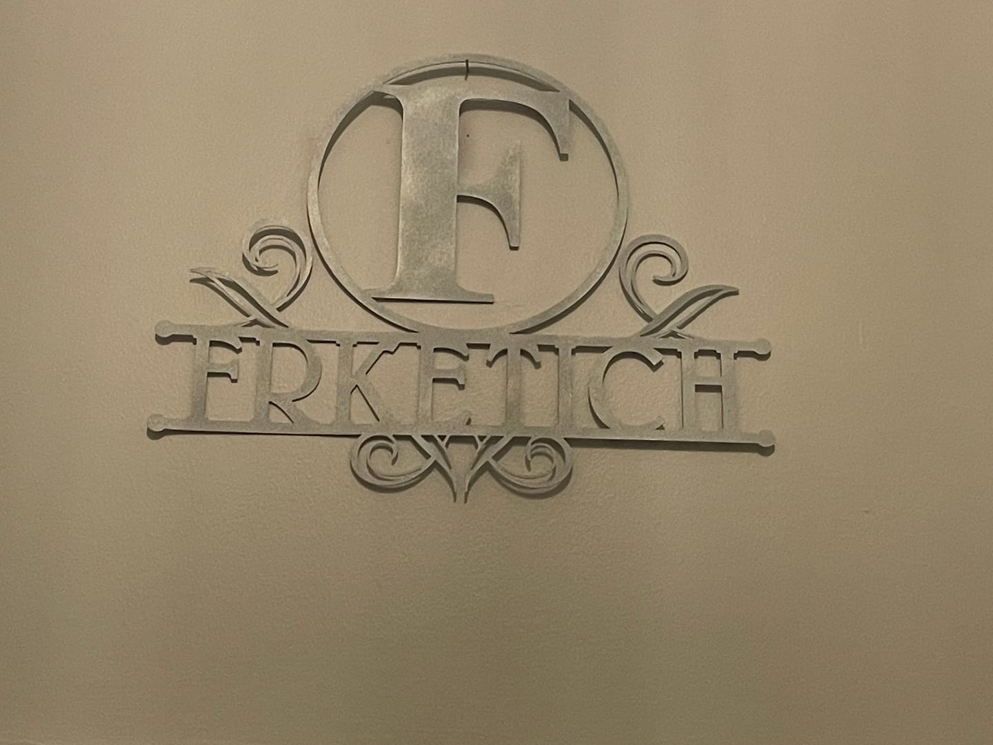 Customer photo review of Austen Monogram - 2 Sizes - Metal Name Signs Personalized Monogram