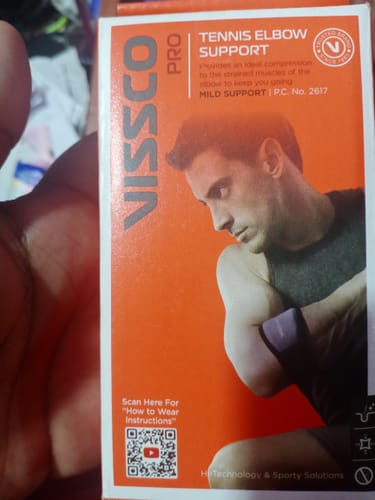 Customer photo review of Tennis Elbow Support (Mild Support)| Provides an Ideal Compression to the Strained Muscles of the Elbow (Grey)