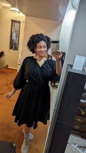 Customer photo review of Hight waisted A line wool circle skirt for winter 1633#