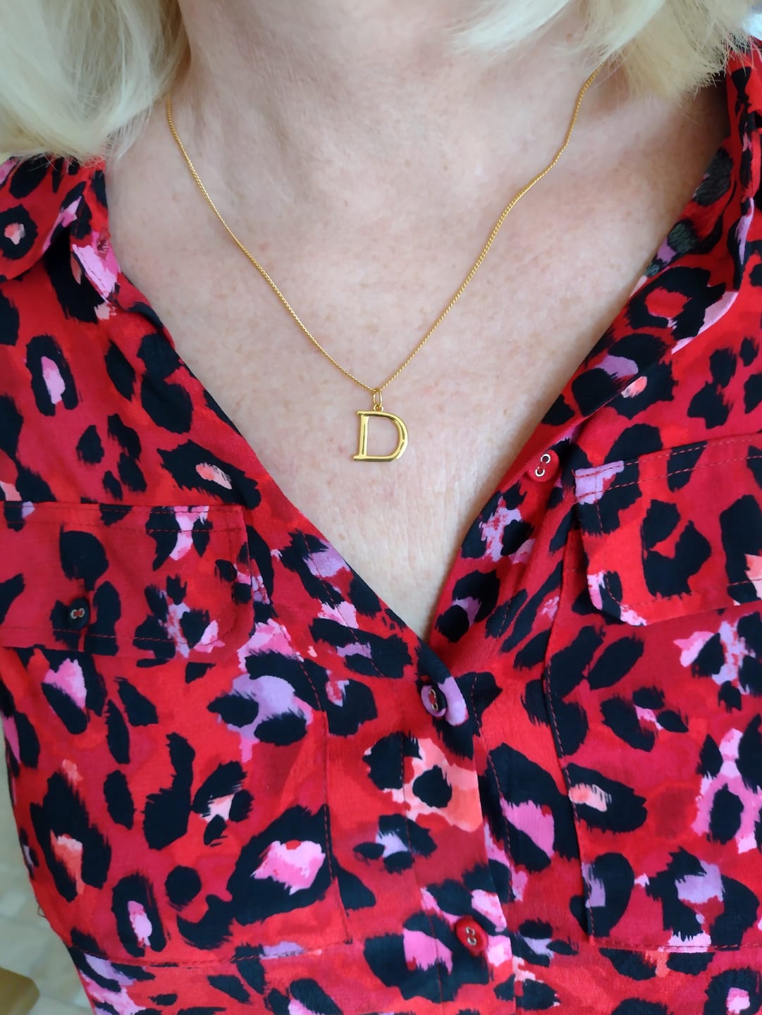 Customer photo review of Gold Vermeil Initial Necklace