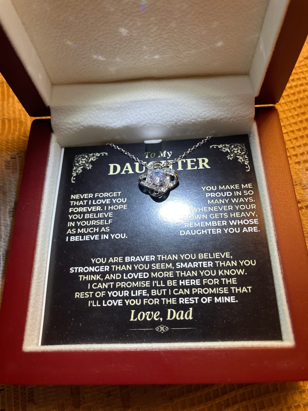 Customer photo review of To My Daughter - Love Dad - Beautiful Gift Set - SS490V4