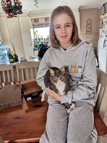 Customer photo review of Animated Pets HOODIE (Unisex)