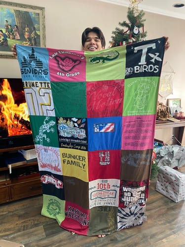 T-shirt quilt from kahuku high and intermediate school by Rena from HI