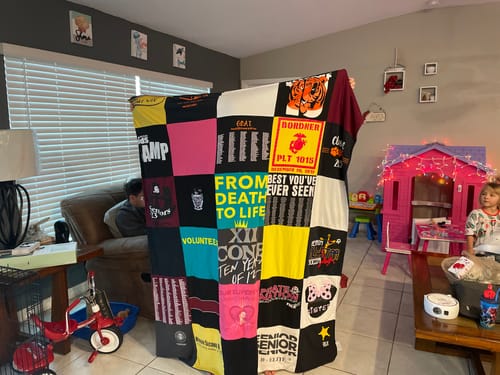 T-shirt quilt with community service, youth programs themes by Scott from FL