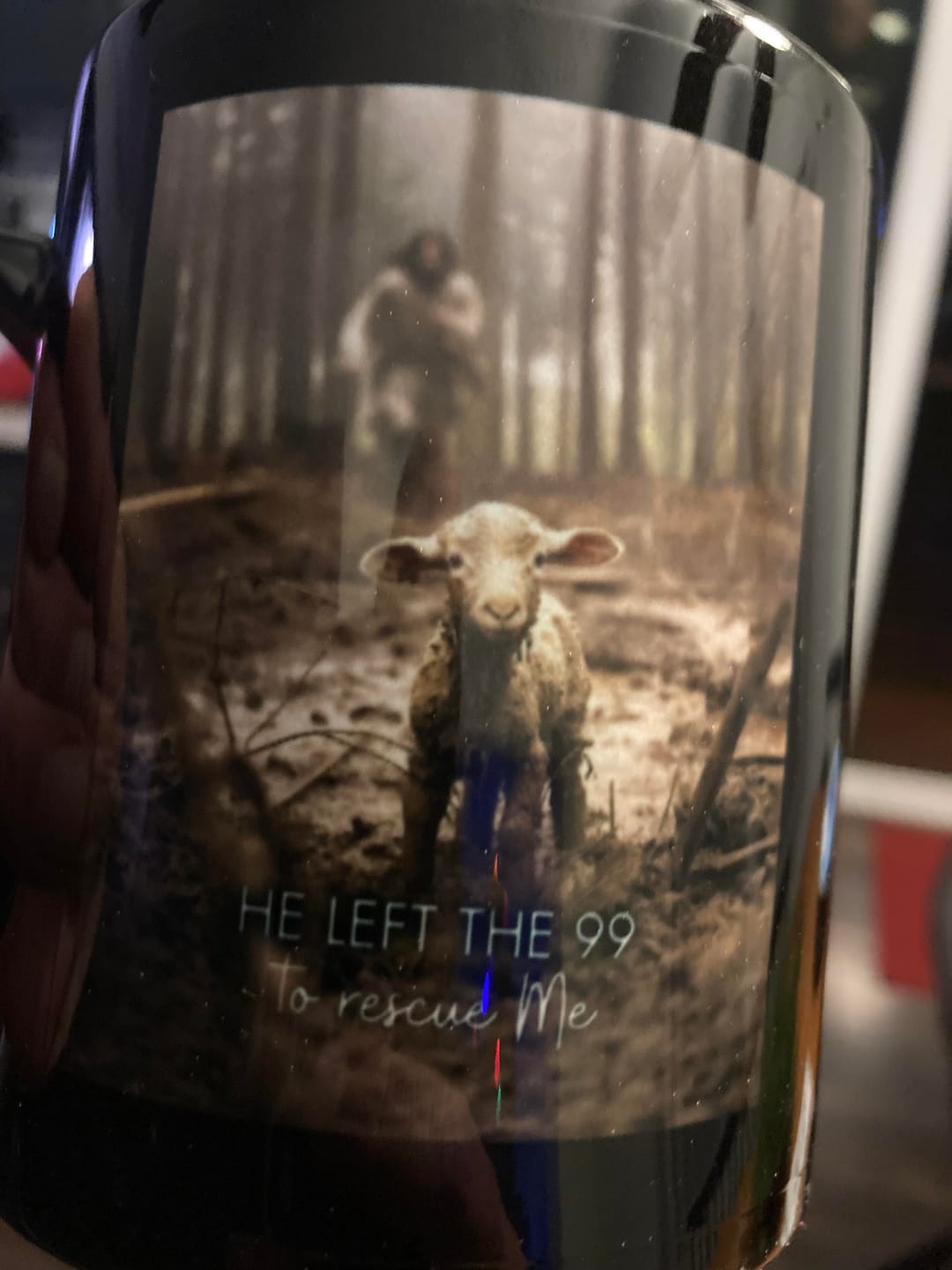 Customer photo review of He Left the 99 to Rescue Me, Jesus and Lost Sheep, Coffee Mug