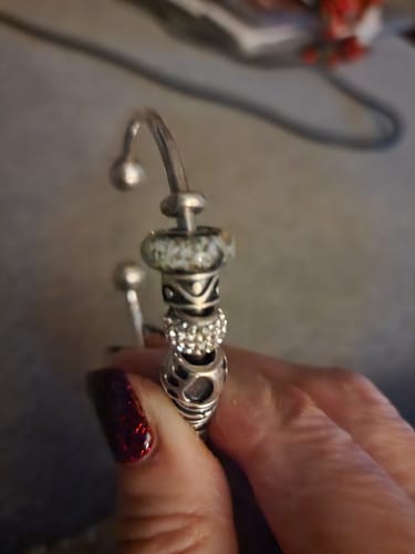 Customer photo review of Glass Cremation Bead - Pandora Compatible