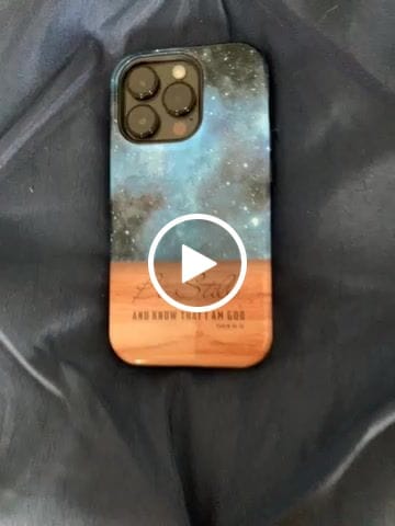 Customer video review of Be still and know that I am God Psalm 46:10 Bible verse phone case
