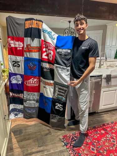 T-shirt quilt from burlington high school by Nicole from WI