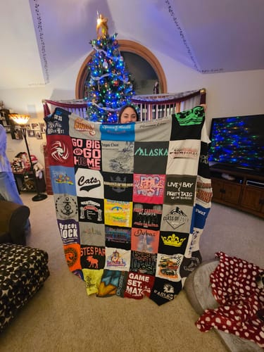T-shirt quilt from class of 2013 by Chrystal from WI