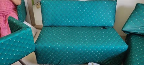 Customer photo review of Luxurious Capitone Elastic Sofa Slipcover