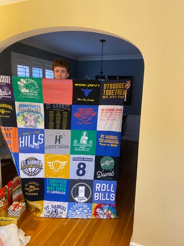 T-shirt quilt from st. gabriel school by Lisa from MO
