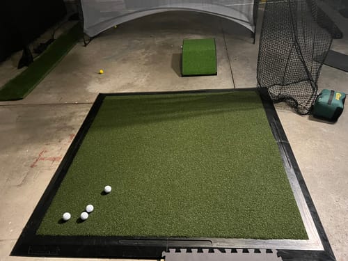 Customer photo review of TeeStrike Premier Golf Mat 5'x5'