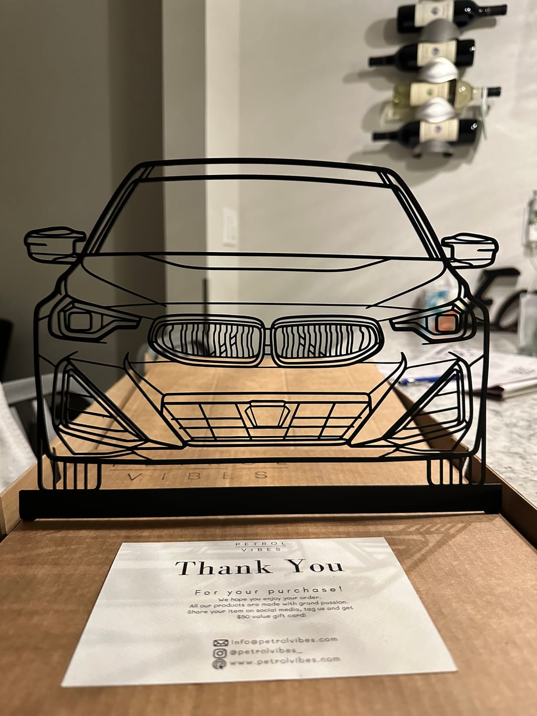 Customer photo review of Your Custom Car Standing Silhouette Metal Art