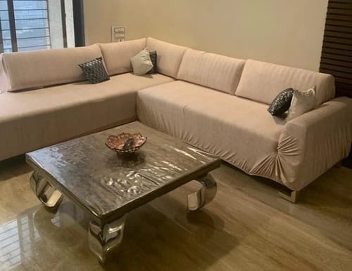 Customer photo review of Cream Juth Elastic Sofa Slipcovers