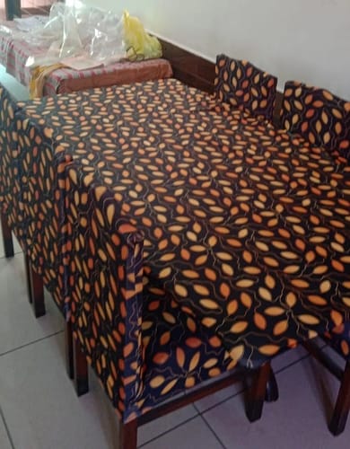 Customer photo review of DivineTrendz Exclusive - Golden Leaves Elastic Chair & Table Cover