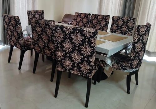 Customer photo review of Magic Universal Chair Cover - Beige & Black