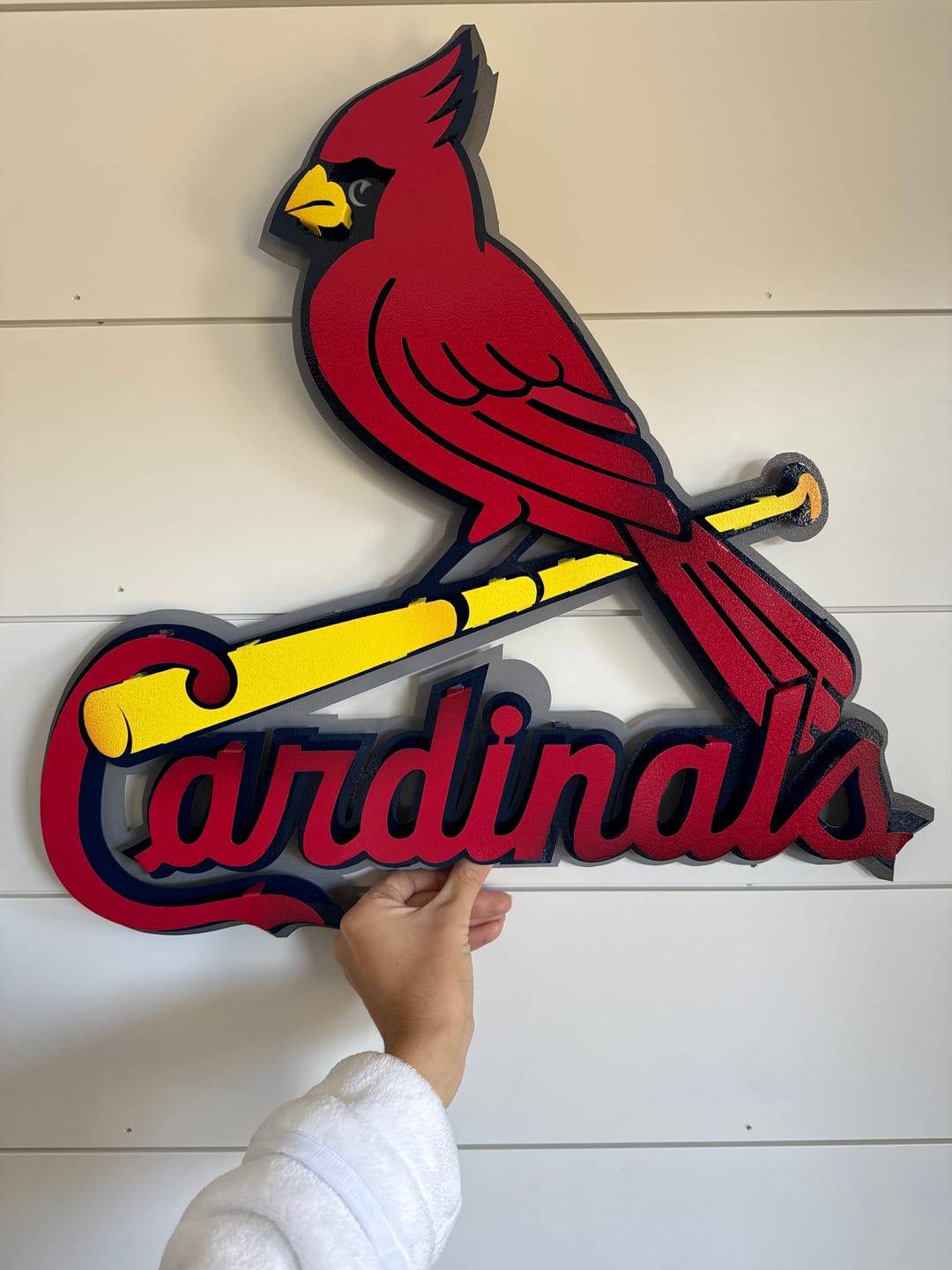 Customer photo review of St. Louis Cardinals "BIRD on a BAT" Logo 3D Metal Wall Art