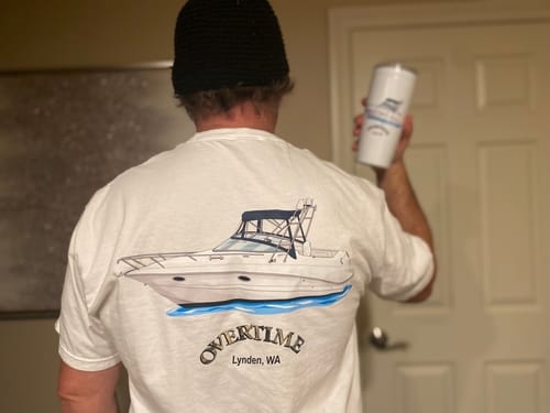 Customer photo review of Custom Boat T-Shirts (No Pocket)