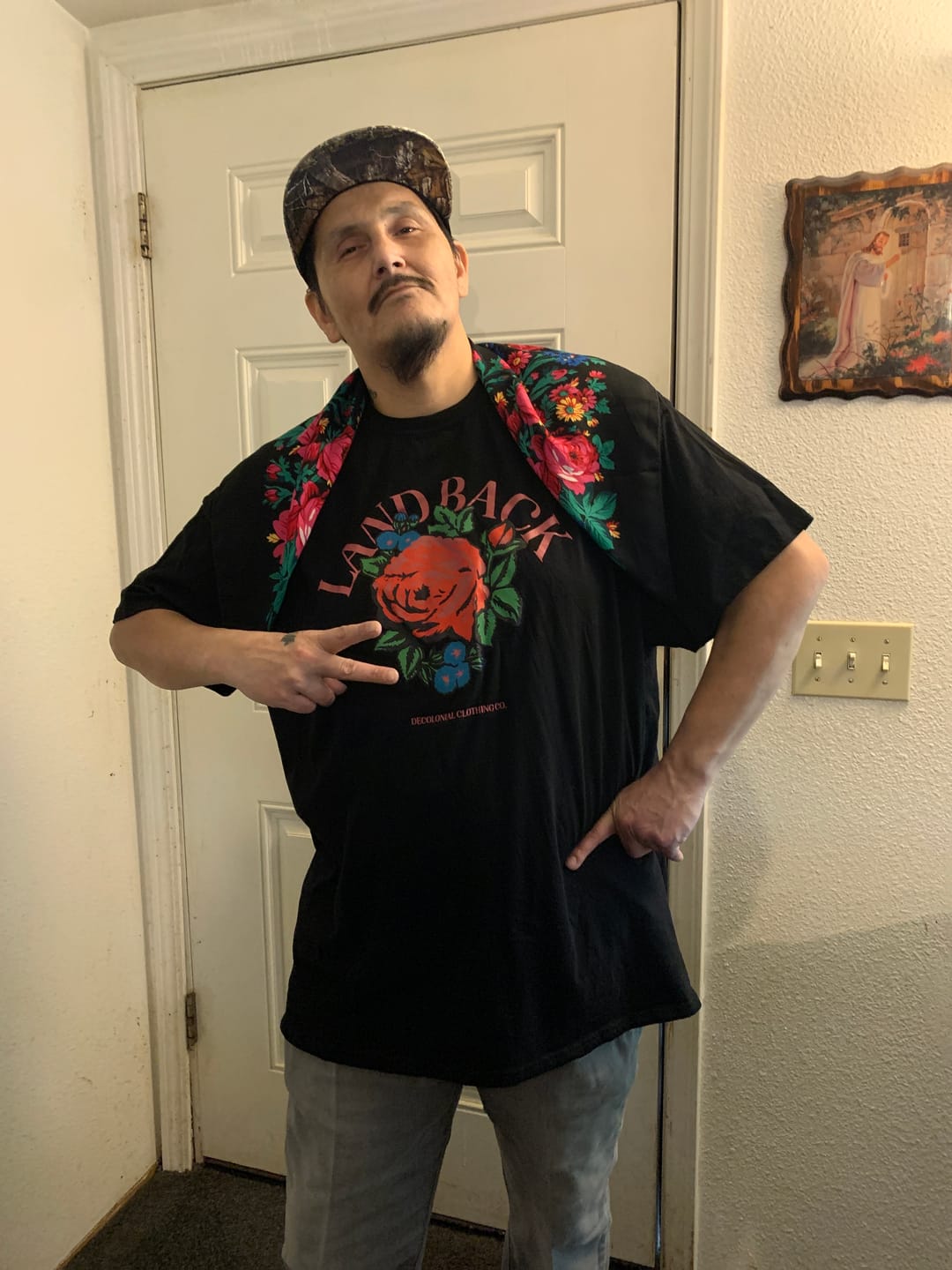 Customer photo review of Land Back Rose Tee