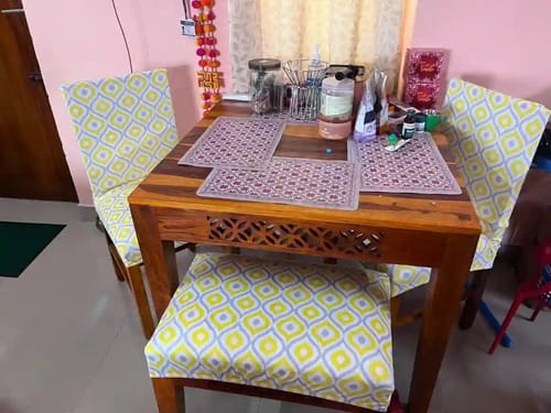 Customer photo review of DivineTrendz Exclusive - Ikat Diamond Elastic Chair Cover