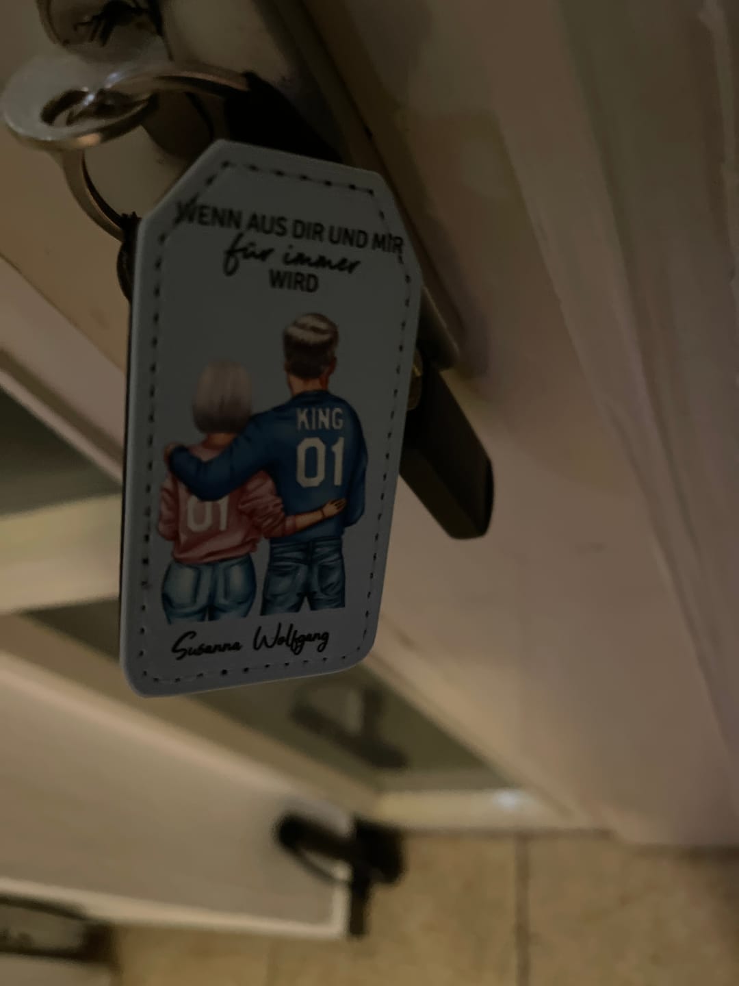 Customer photo review of Pärchen - Personalisierter Schlüsselanhänger aus Kunstleder