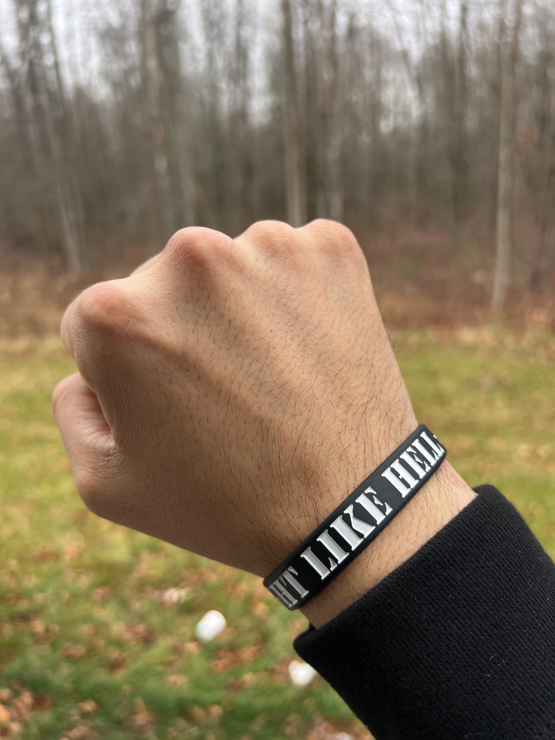 Customer photo review of Fight Like Hell Wristbands