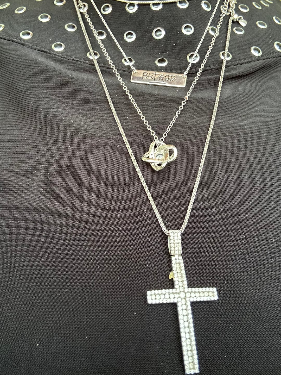 Customer photo review of but God necklace