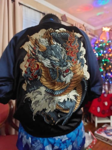 Customer photo review of Japanese Blue Dragon Sukajan Jacket
