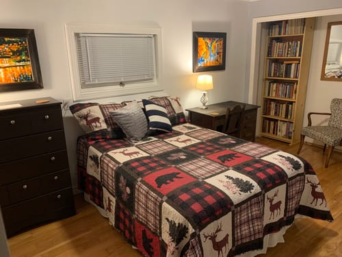 Customer photo review of Cottage Bear Reindeer Plaid Pattern Stitching 2 Piece Summer Quilt Set with 1 or 2 Quilted Sham