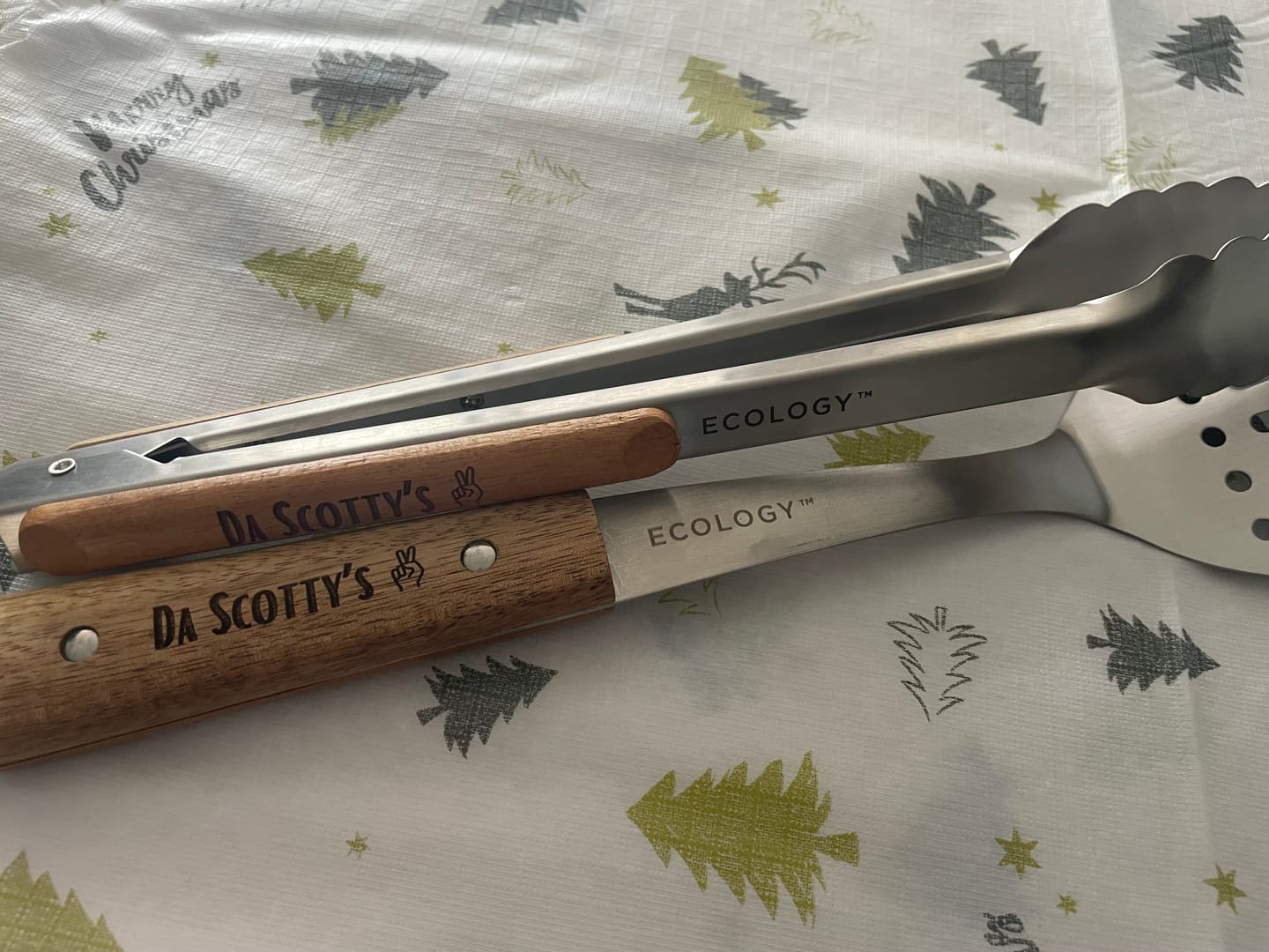 Customer photo review of Personalised Wooden Handle BBQ Set