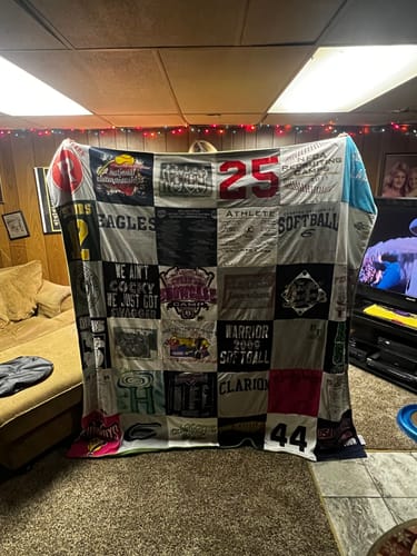 T-shirt quilt featuring eagles by Nelda from PA