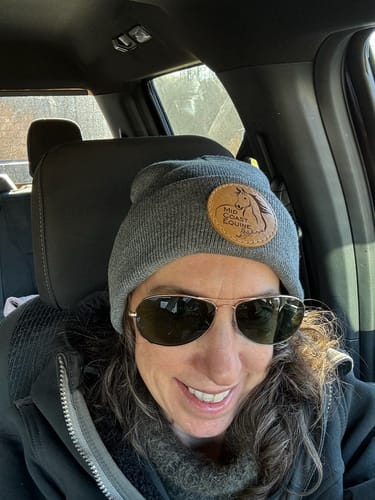 Customer photo review of Custom Leather Patch Beanie