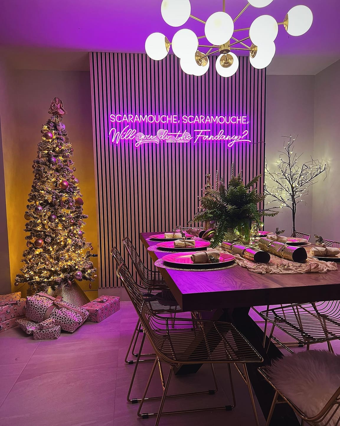 Customer photo review of 12-Light Two-tier Sputnik Opal Globe Chandelier