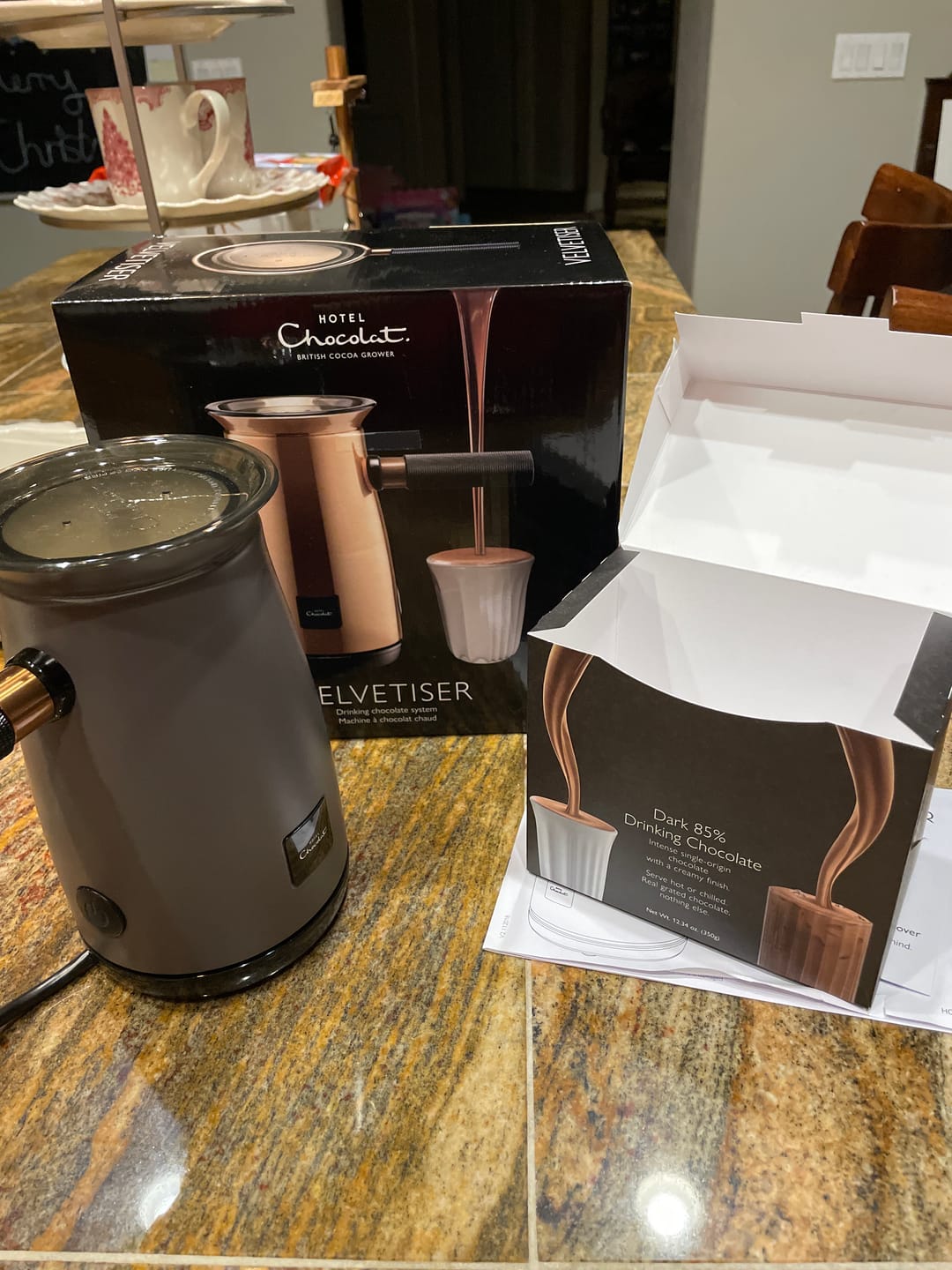 Customer photo review of Dark 85% Hot Chocolate Flakes