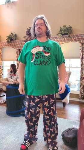 Customer photo review of You Serious Clark? DTF Transfer