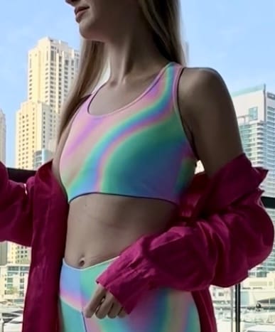 Customer photo review of Sports Bras MuscleTop Marshmallow