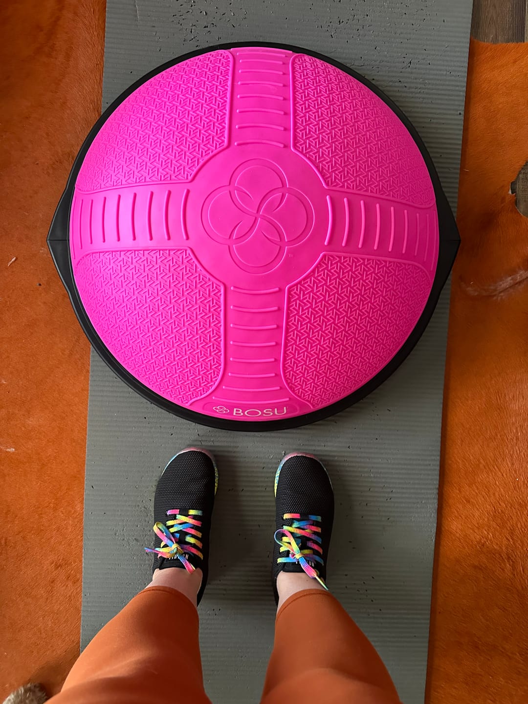 Customer photo review of Limited Edition Pink BOSU® NexGen™ Home Balance Trainer