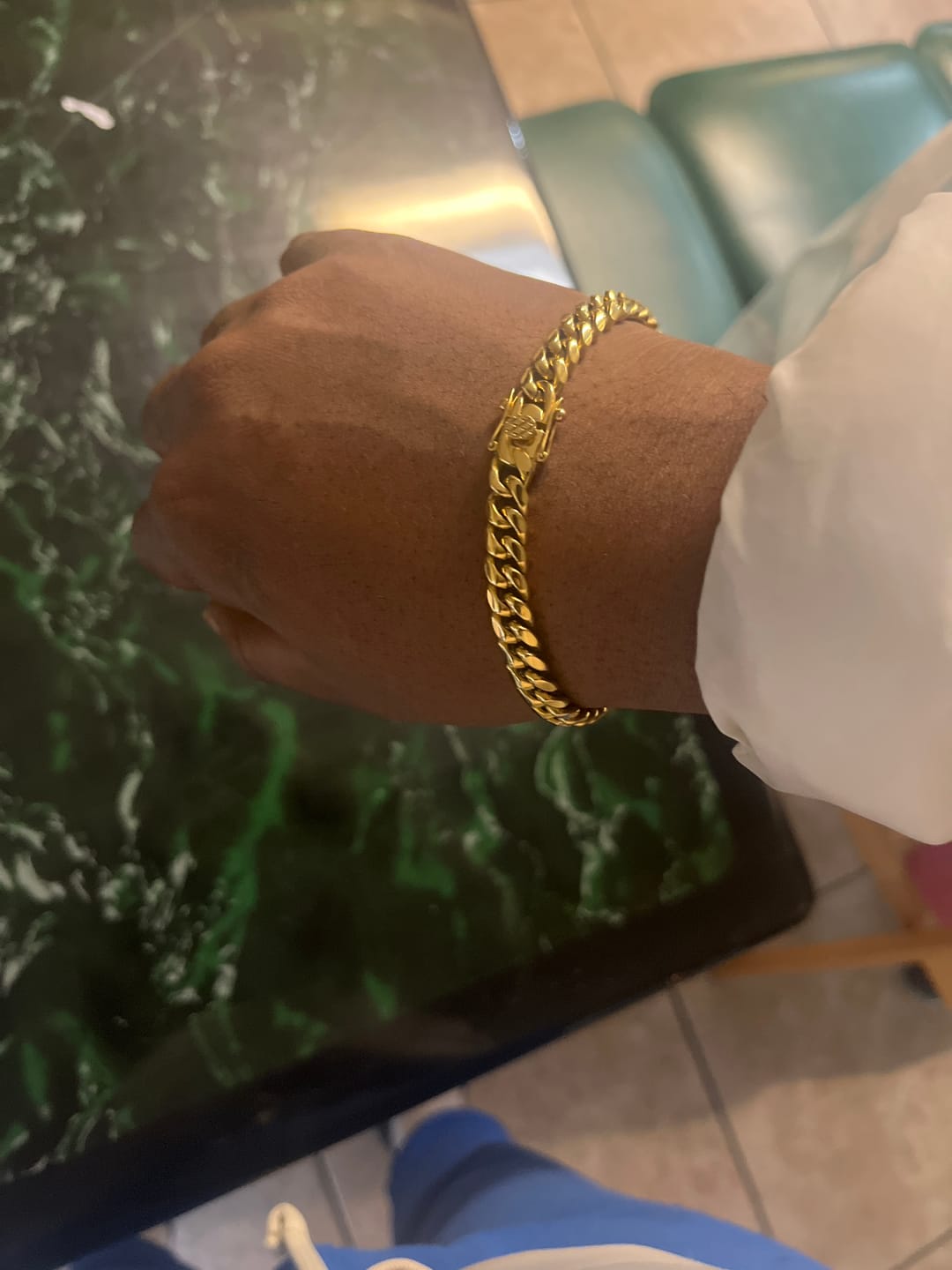 Customer photo review of 8mm Gold Premium Miami Cuban Bracelet