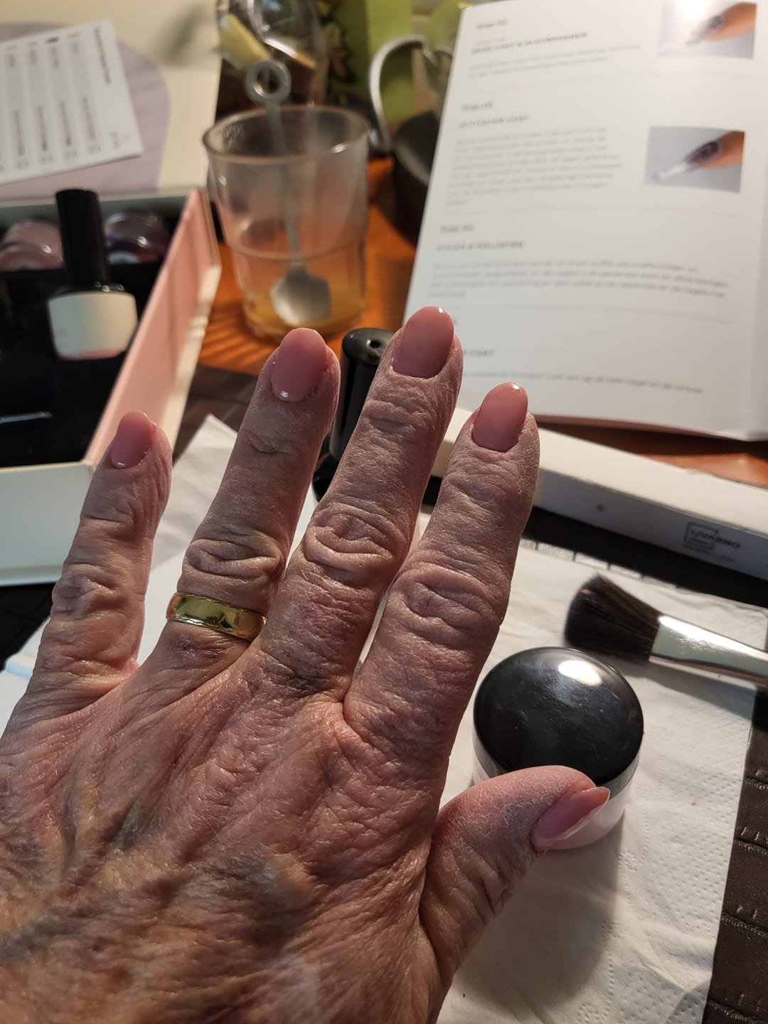 Customer photo review of Ruby Red Dipping Powder