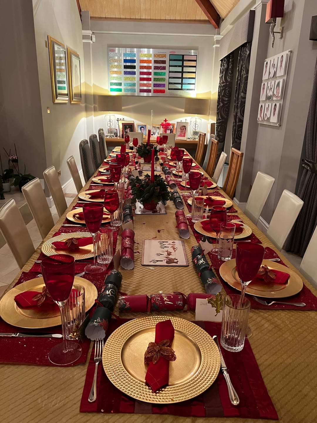 Customer photo review of Sparkleware Large Red Coloured Wine Glasses with Golden Rim - Set of 4