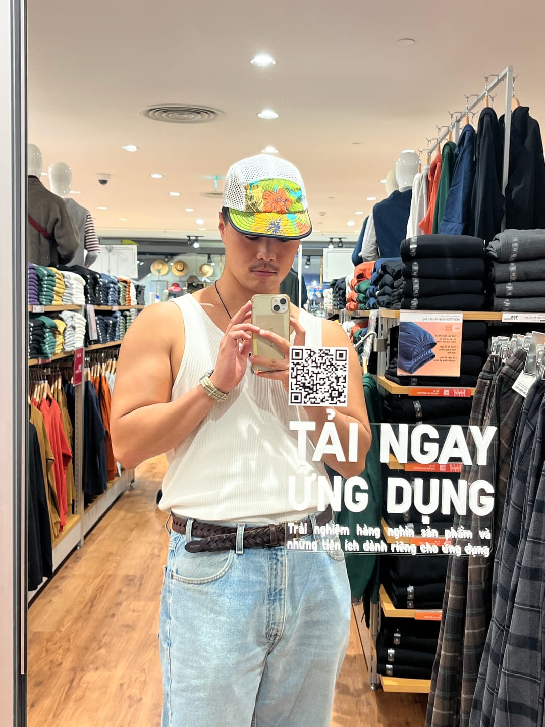 Customer photo review of 10.5 oz Cotton Tank Top - White